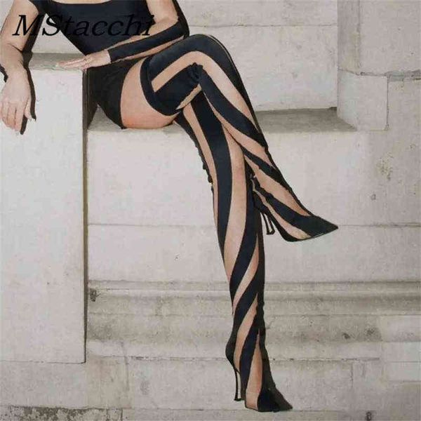 boots elastic fabric women039s thigh high boots pointed toe heels stiletto shoes overtheknee socks demonia 2207295620741, Black